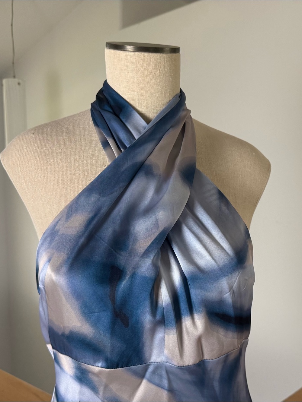 Donna Karan Blue Abstract Formal Maxi Dress - Picture 2 of 8